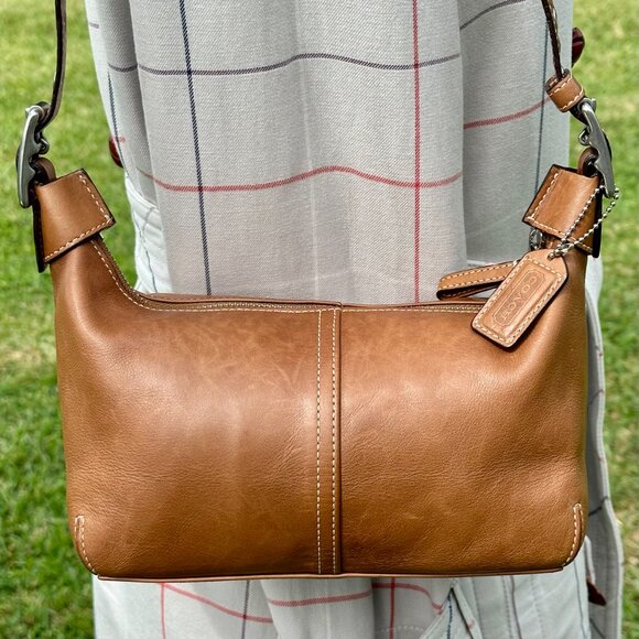 COACH Vintage Soft Legacy Demi Hobo 9564 Burnished Camel Adjustable Strap - Picture 1 of 14